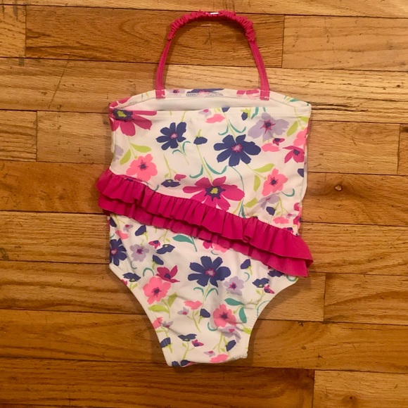 Old Navy Baby Girl Floral One Piece Swimsuit with ruffles, 12-18M - Picture 2 of 4